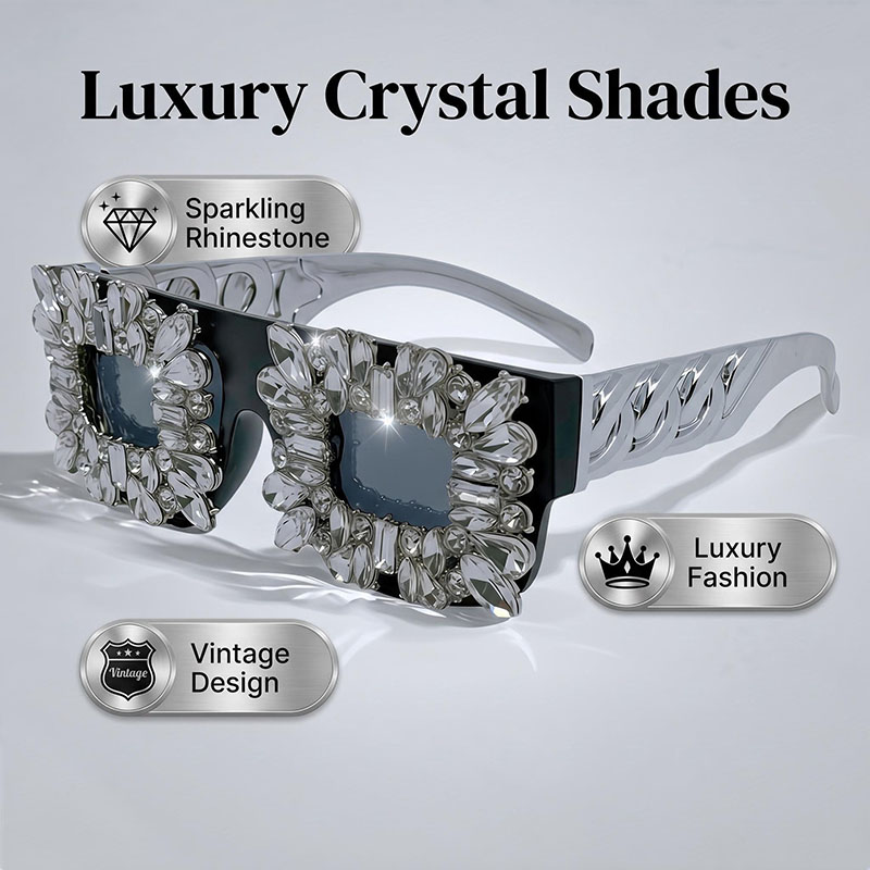 Lunettes carrées à strass exag - Sunglass Retainer Cord avis et prix