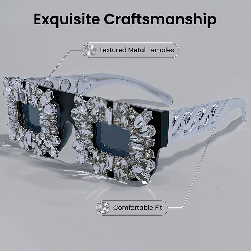 Lunettes carrées à strass exag - Sunglass Retainer Cord avis et prix